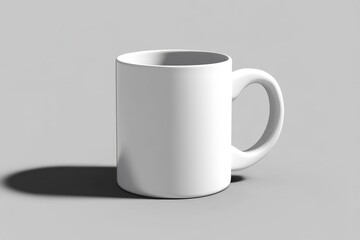 Obraz premium A clean white ceramic mug sitting on a gray surface