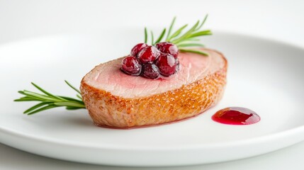 Seared Duck Breast with Berry Sauce and Rosemary