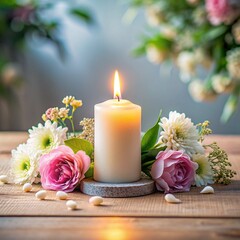 A spa background with flowers and  candle