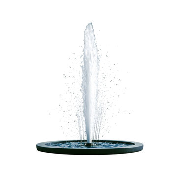 Elegant Water Fountain with Splashes and Circular Base in Isolated Background