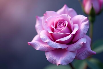 Gorgeous single lavender-hued rose flower close-up, beauty, delicate