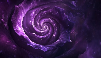 Mystical Rose Spiral Fractal Galaxy Abstract Design Purple Hues