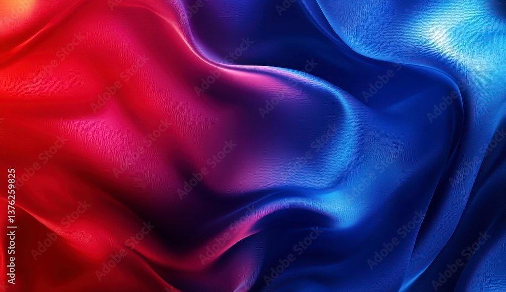 Aufkleber abstract flowing fabric with red and blue colors creating dynamic waves