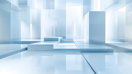 Abstract Geometric Shapes in a Futuristic Setting