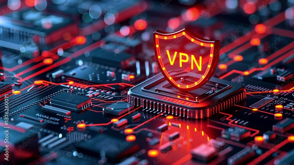 Poster vpn technology enhances online security and privacy with advanced encryption and protection features