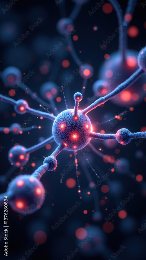 Aufkleber glp-1 molecule with neurons and synapses highlighted.