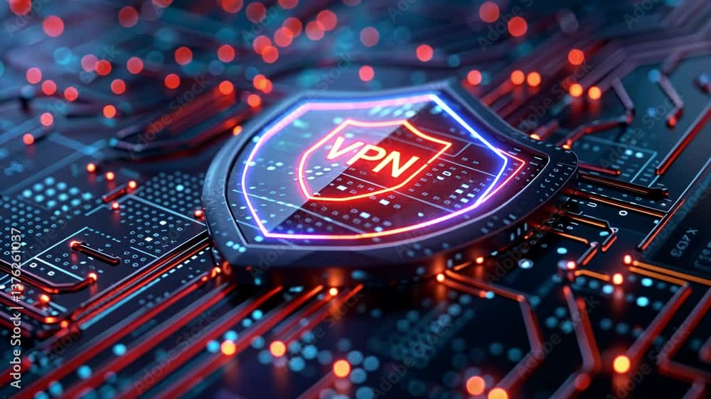 Poster protecting your online privacy with secure vpn technology for safe browsing