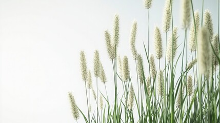 Fototapeta premium White Pampas Grass on White Background