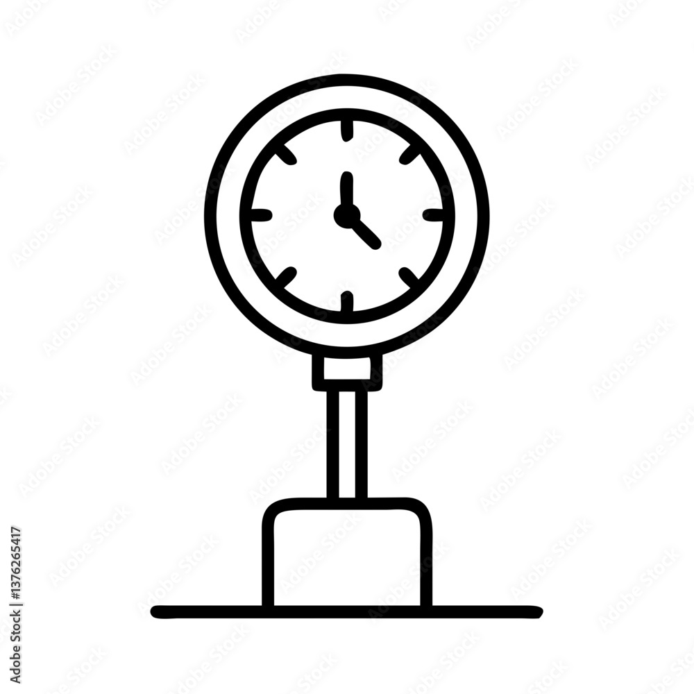Aufkleber platform clock vector icon, simple and functional design