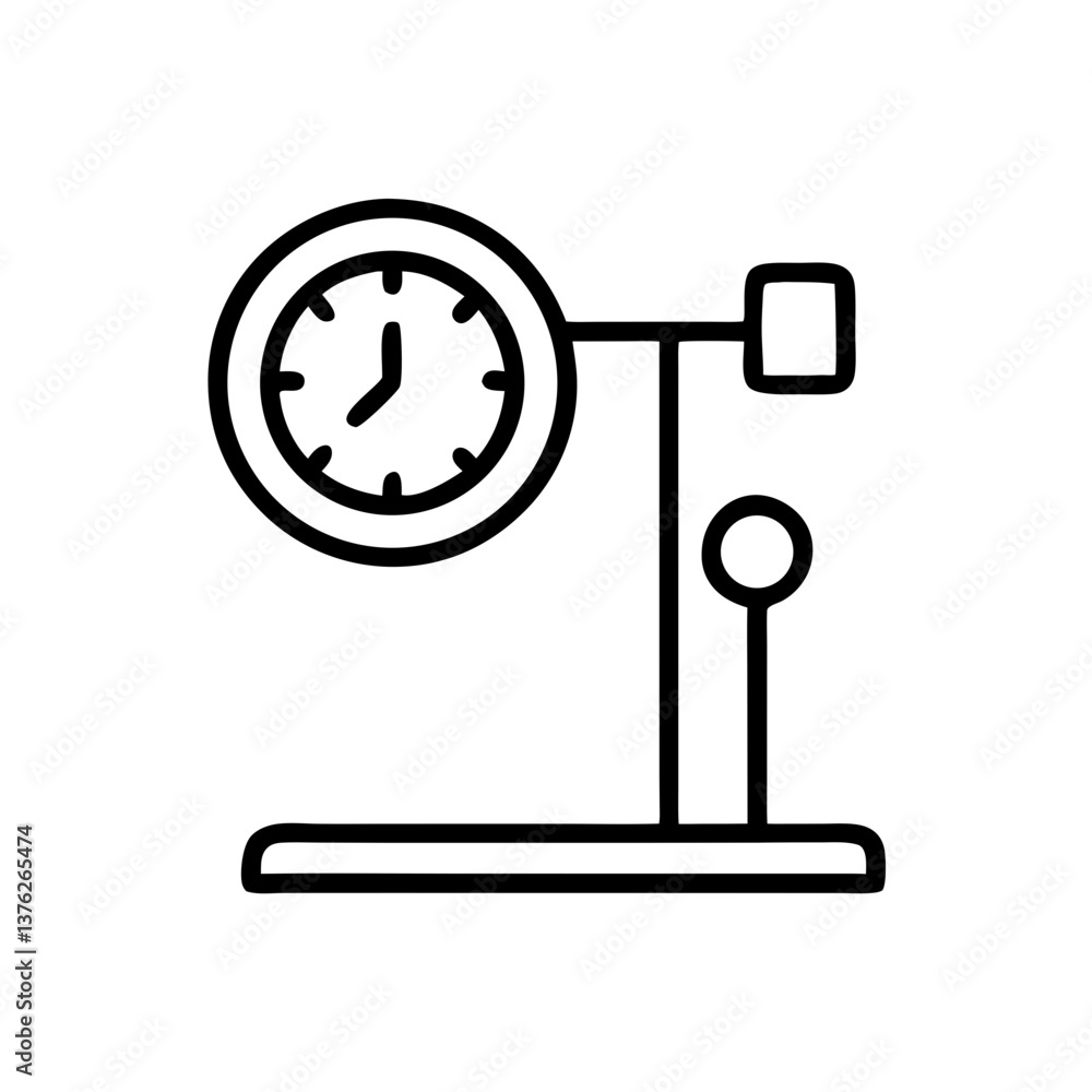 Aufkleber platform clock vector icon, simple and functional design