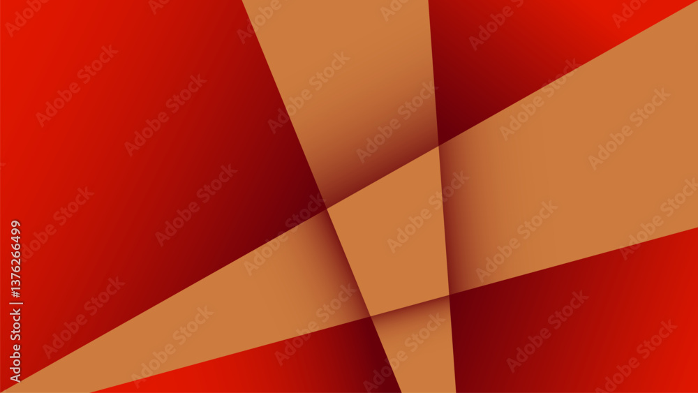 Poster a bold orange papercut background with smooth layered lines. perfect for branding, web, social media