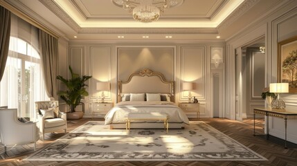 Opulent luxury villa featuring large, airy bedrooms and designer interiors.