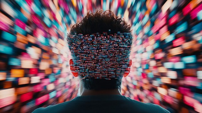 Digital transformation exploring cognitive overload in the data-driven era virtual environment abstract perspective