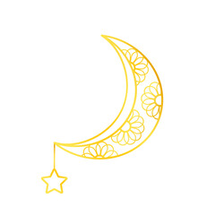 gold moon and stars