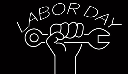 Working people with tool/LABOR DAY