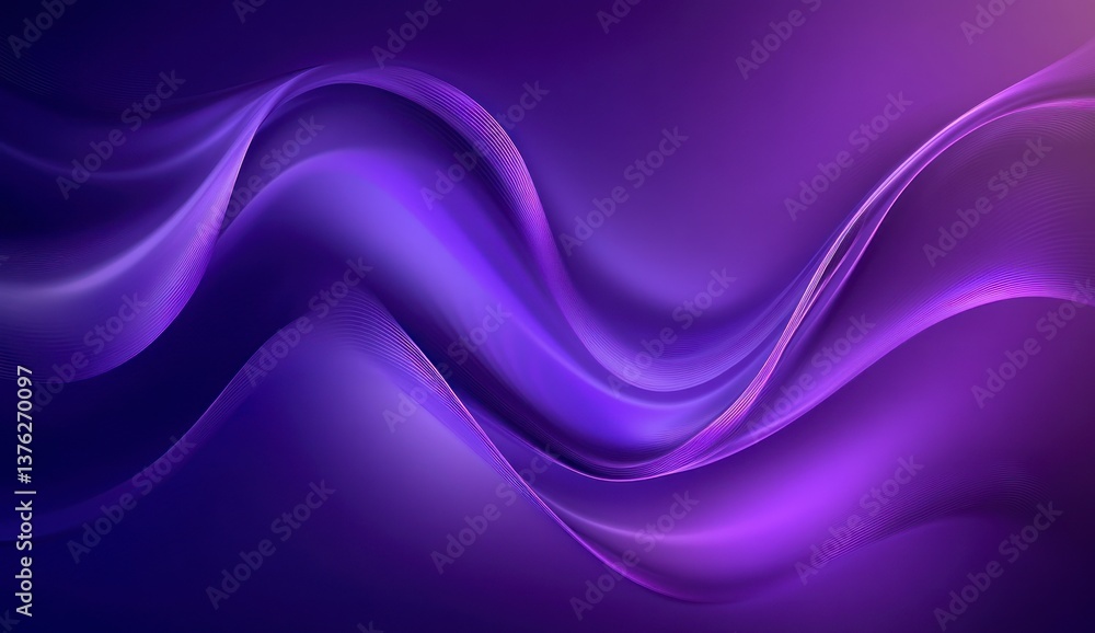 Poster abstract purple wave background with smooth flowing lines and shimmer