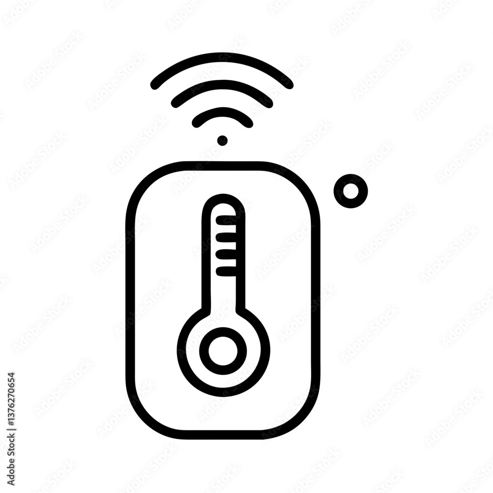 Aufkleber smart thermostat icon with wireless signal indicator