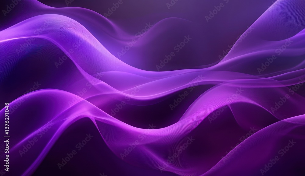 Poster abstract purple waves background - smooth flowing lines design element