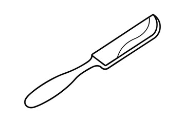 Line Art Butter Knife Kitchen Utensil Tool Design Illustration