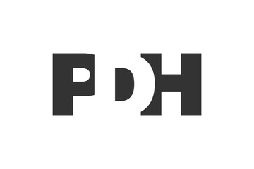 PDH logo design. Initial letter P D H bold font style for tech startups, consulting, corporate branding. Creative company name, headlines typography identity, trendy logotype.