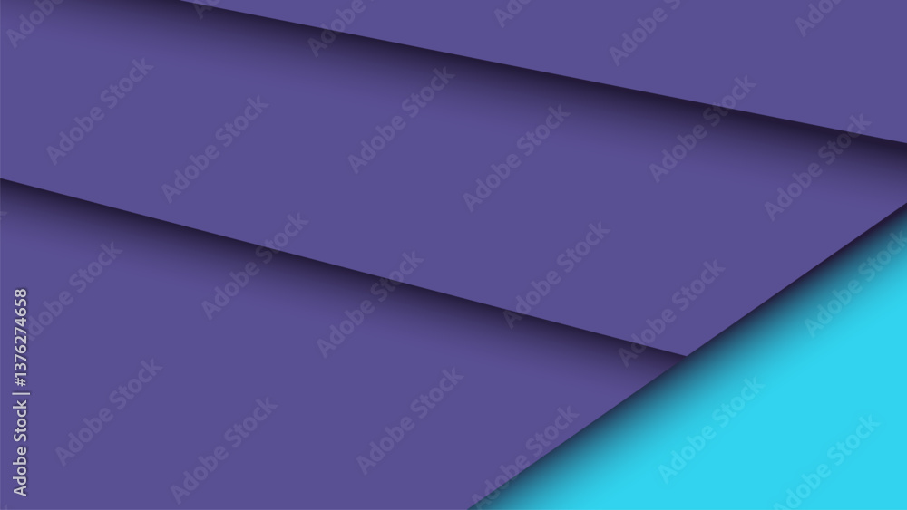 Poster a bold purple and cyan papercut background with smooth layered lines. perfect for branding, web, soc
