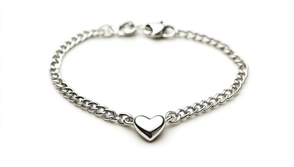 Heart-shaped charm bracelet