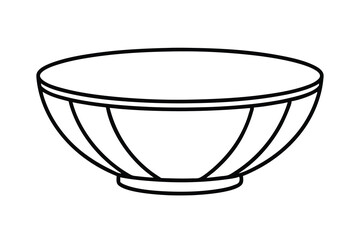 Simple Line Drawing of a Ceramic Serving Bowl