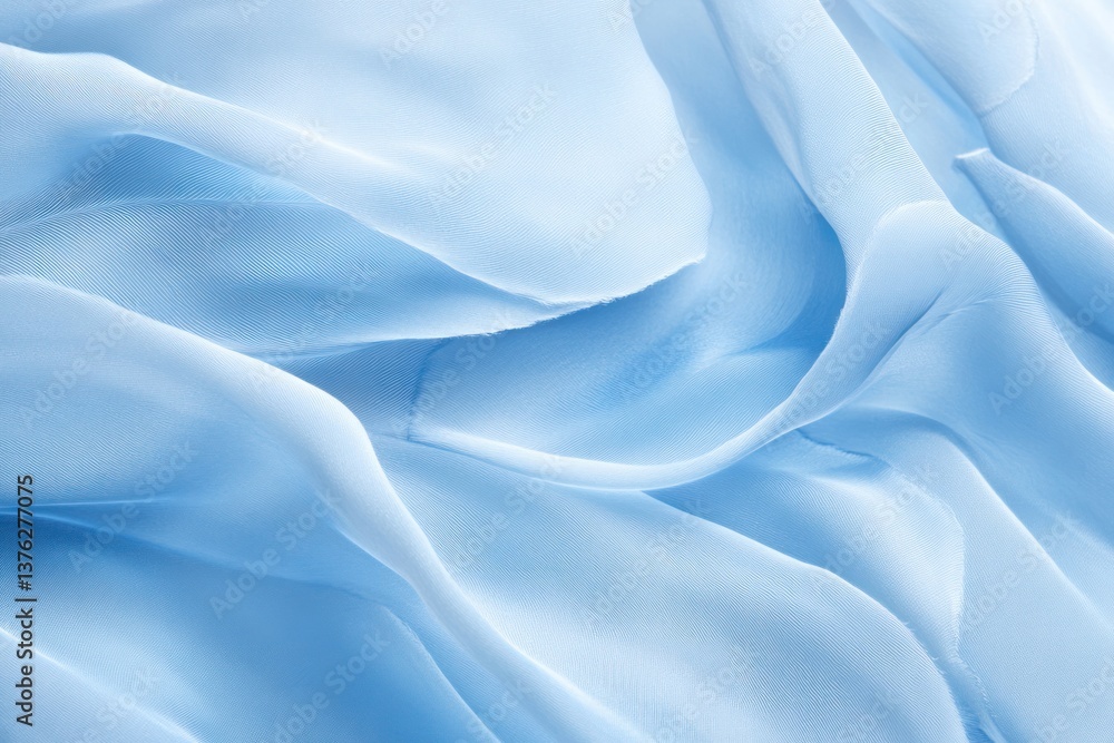 Poster an abstract image of light blue feathers gently resting on a smooth background, with soft shadows ca
