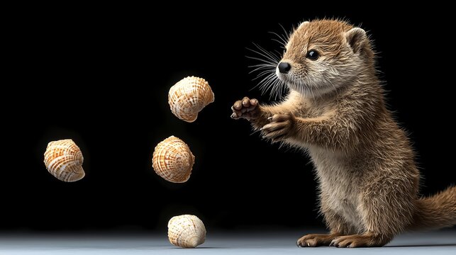 Cute Otter Juggling Shells of excellence in splendor beyond compare with grace in style.....