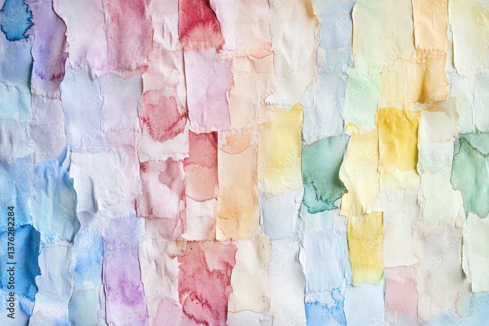Poster detailed watercolor paper texture with irregular grain patterns and soft color variations, designed 