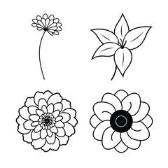 set of vector flowers
