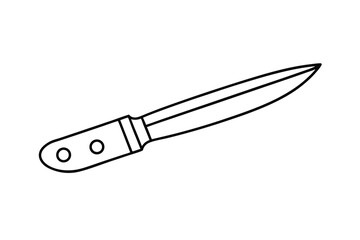 Sharp Knife Blade Design Outline Drawing, Simple Illustration