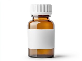 Obraz premium Glass bottle for essential oil with white label for branding