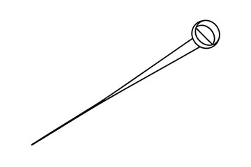 Line Drawing of a Long Straight Pin with Head