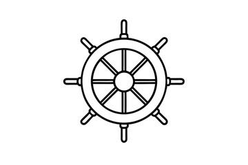 Obraz premium Nautical Ship Wheel, Maritime Steering, Vessel Navigation, Ocean Voyage