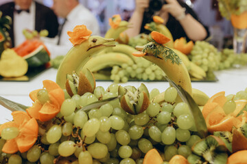 Fun and Kitsch Fruit Decoration – Dolphin Shapes Made from Bananas