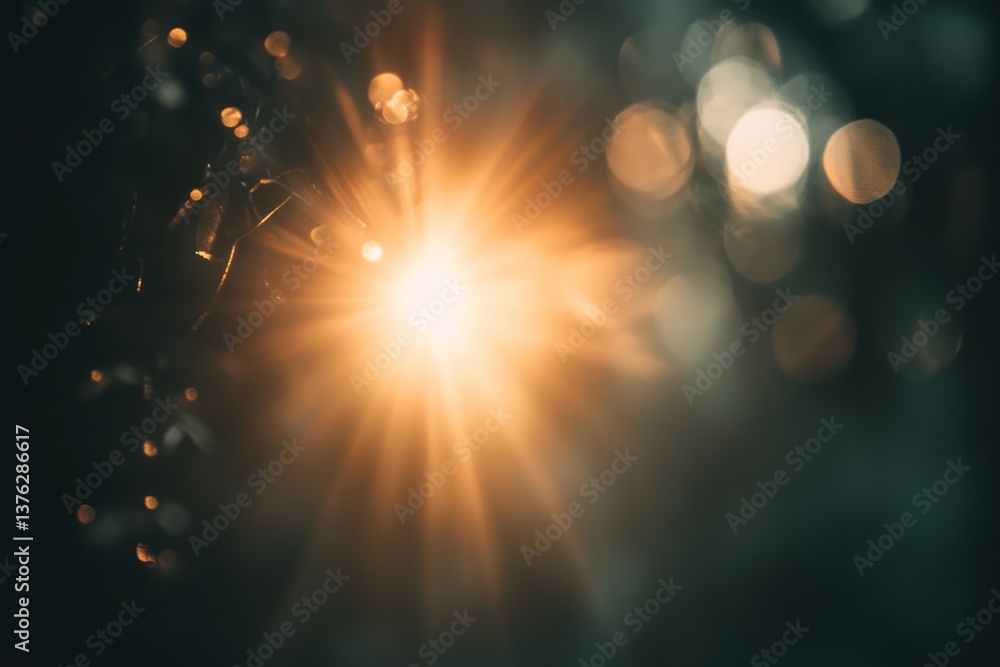 Aufkleber soft, glowing light beams emanating from a single point in the center, creating a subtle, ethereal l