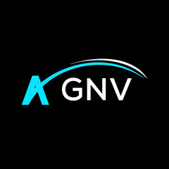 GNV creative minimalist letter logo.