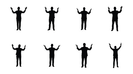 Silhouettes of Celebrating People