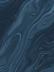 Obraz premium Dark blue marble surface displaying fluid, swirling patterns creating dynamic visual texture with elegant curves and complex geometric movements