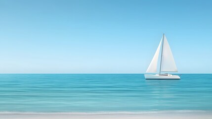 Fototapeta premium Sailboat navigating the serene ocean
