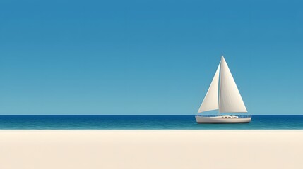 Obraz premium Sailboat at the peaceful beach