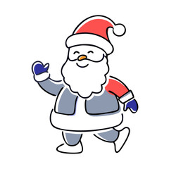 Santa Claus walking cartoon icon