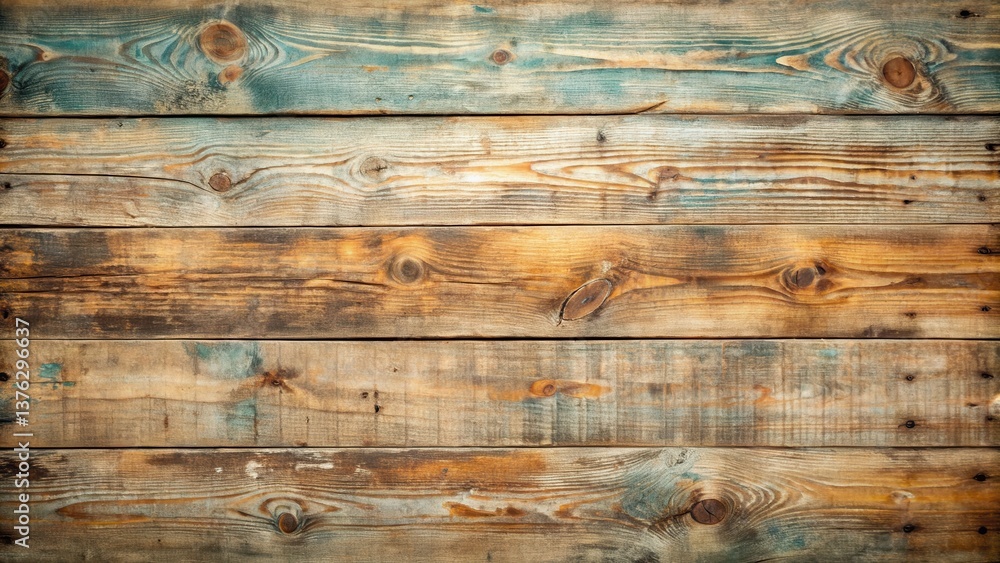 Poster rustic weathered wooden planks background texture showing natural grain and aged color variations