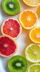 Vibrant Citrus Medley, A Symphony of Colorful Fruit Slices Composition
