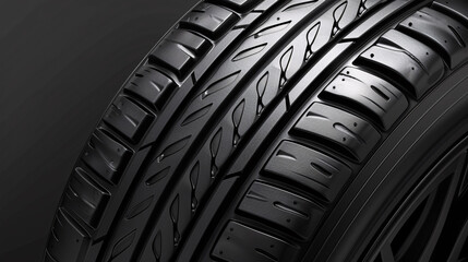 Isolated vector of a car tire tread pattern, highlighting the texture and design of the rubber