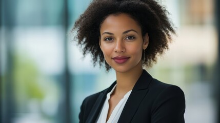 Fototapeta premium A confident woman with natural hair looking directly at the camera
