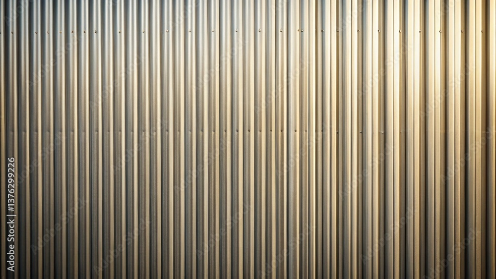 Poster illuminated corrugated metal surface texture a detailed study of light and shadow on parallel lines