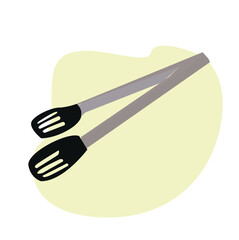 fried food tongs.illustration of fried tongs.