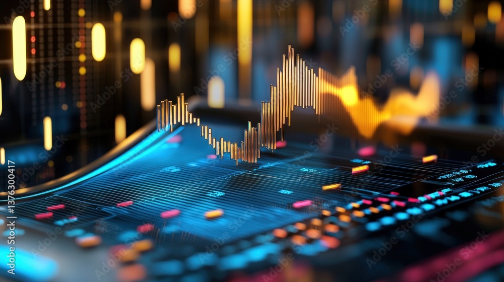 Aufkleber analyzing market trends financial data visualization global economy digital environment close-up vie